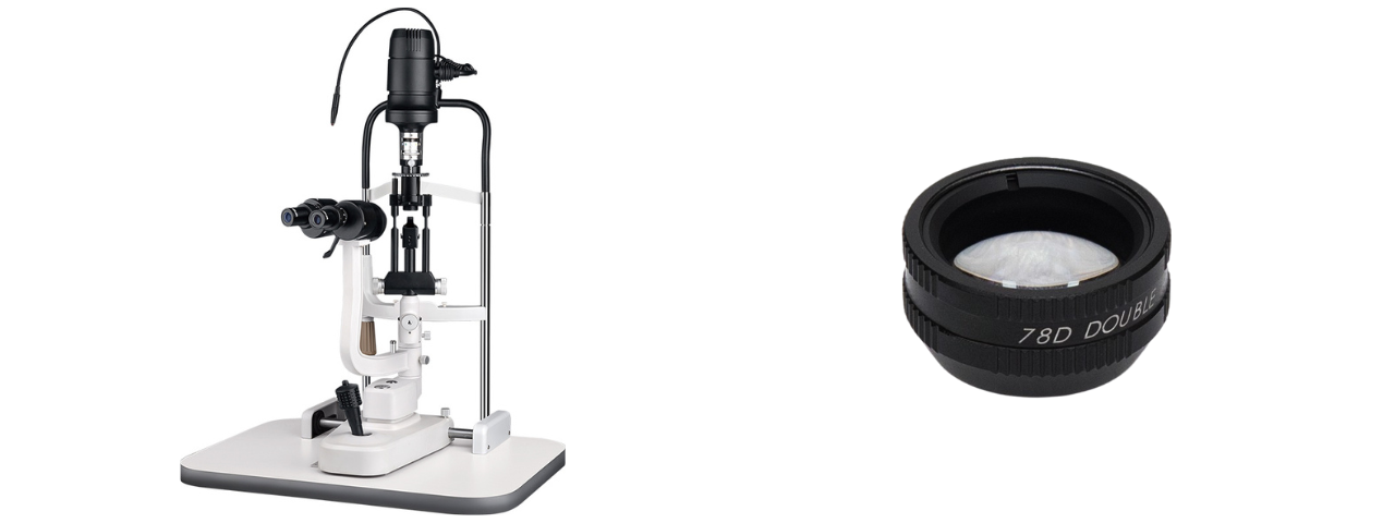 slit lamp with aspheric lens